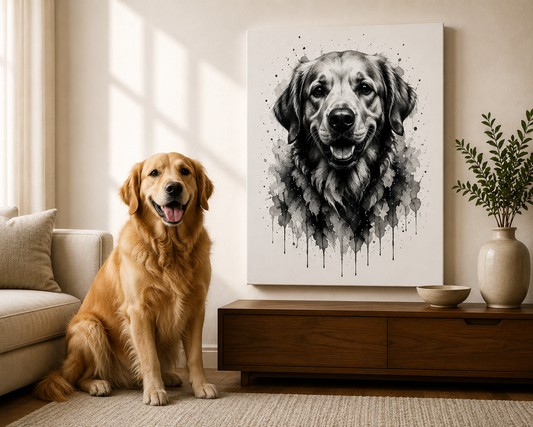 Monochrome Custom Pet Portrait